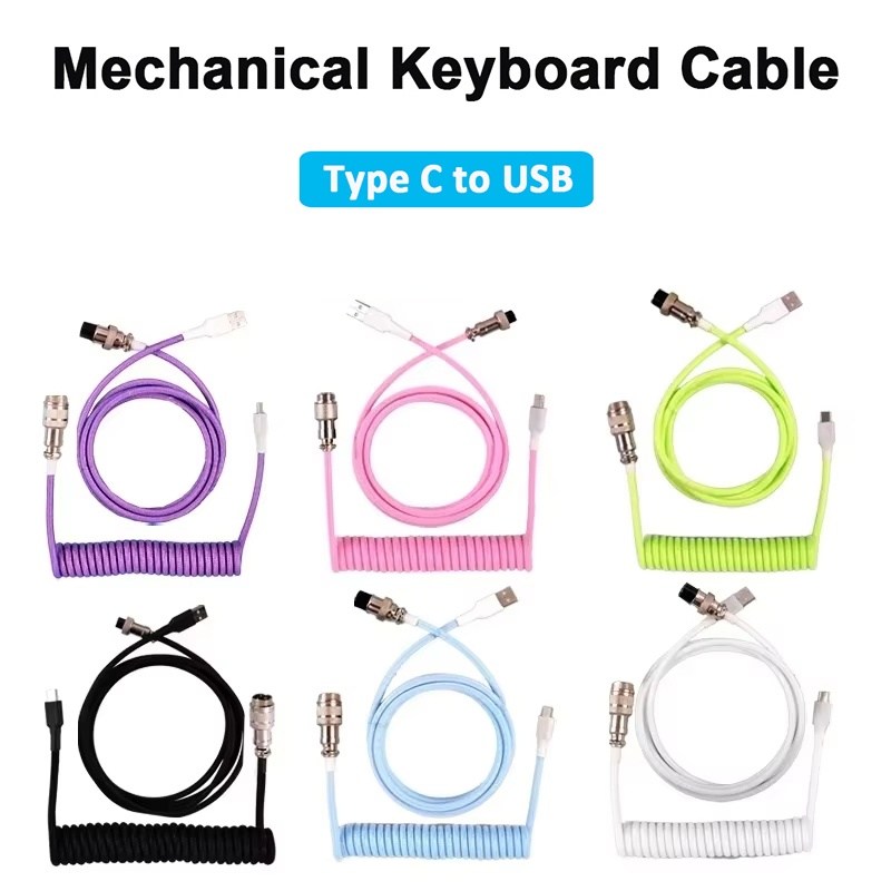 Gaming Keyboard Type C - Cable en espiral para teclado mecánico,