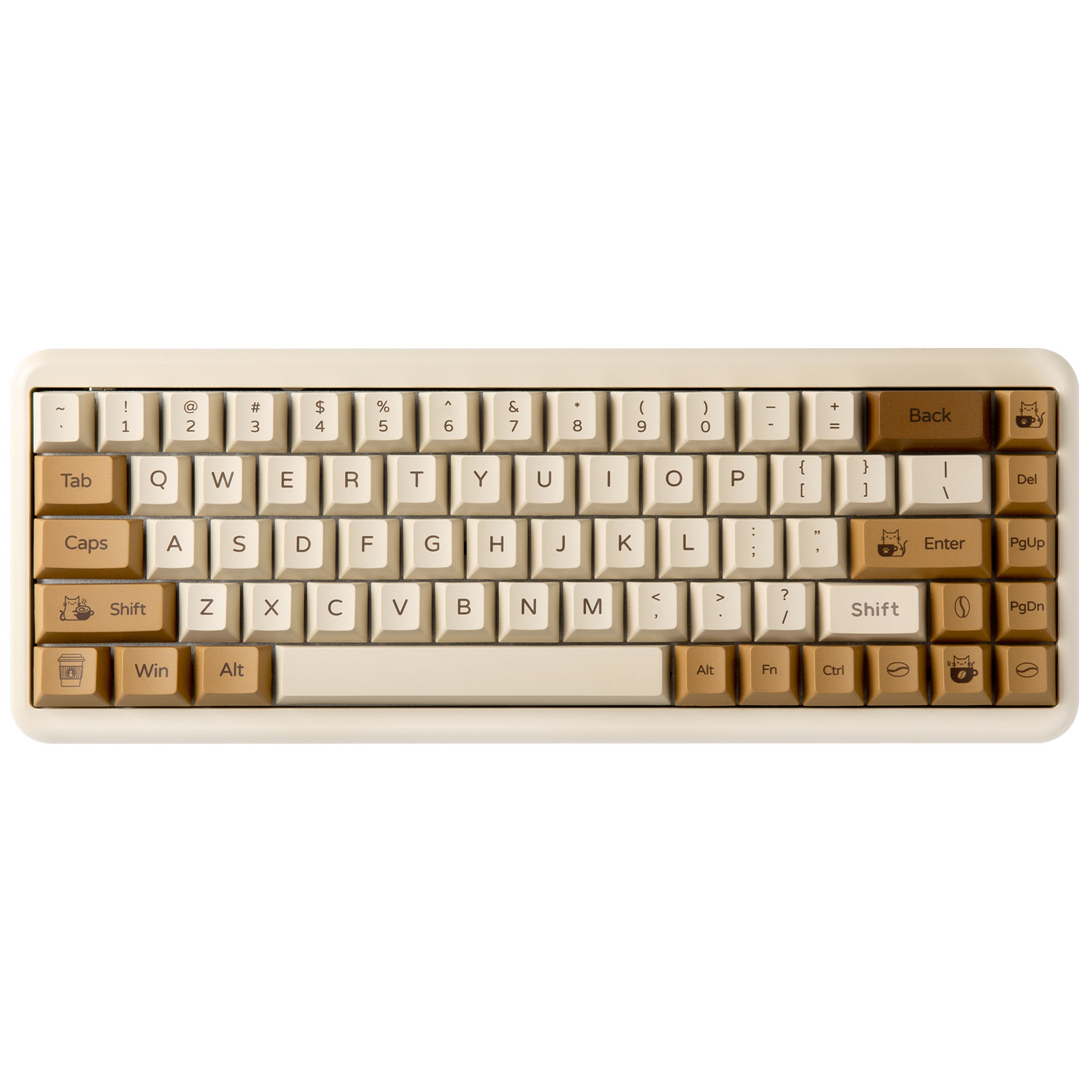 Gaming Keyboard Bundle - Teclas PBT YUNZII Coffee Cat, Juego