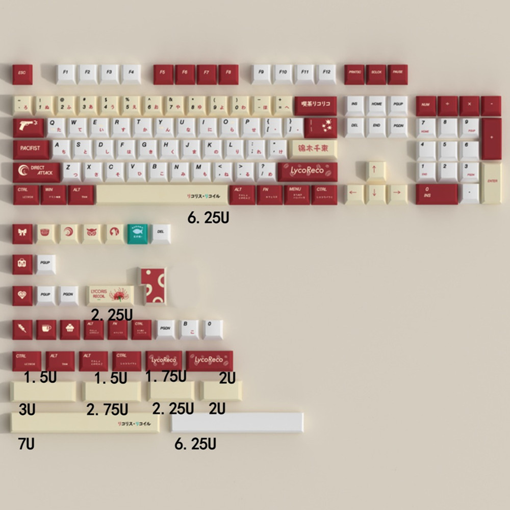 Gaming Keyboard Bluetooth - Teclas PBT de Anime Lycoris Recoil,