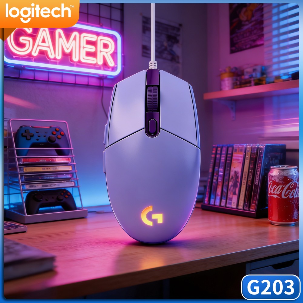 Ratón para juegos con cable Lo - Logitech Mouse G203 reseña y precio